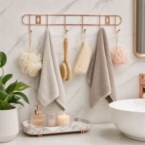 wall-hook-rack-02.jpg Wall Mounted Hook Rack – Space Saving & Stylish Rose Gold Finish