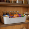 White Plastic Storage Basket Set – 4 Durable Stackable Organizers