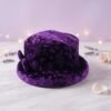 Velvet Floral Bucket Hat – Elegant Winter Accessory for Women
