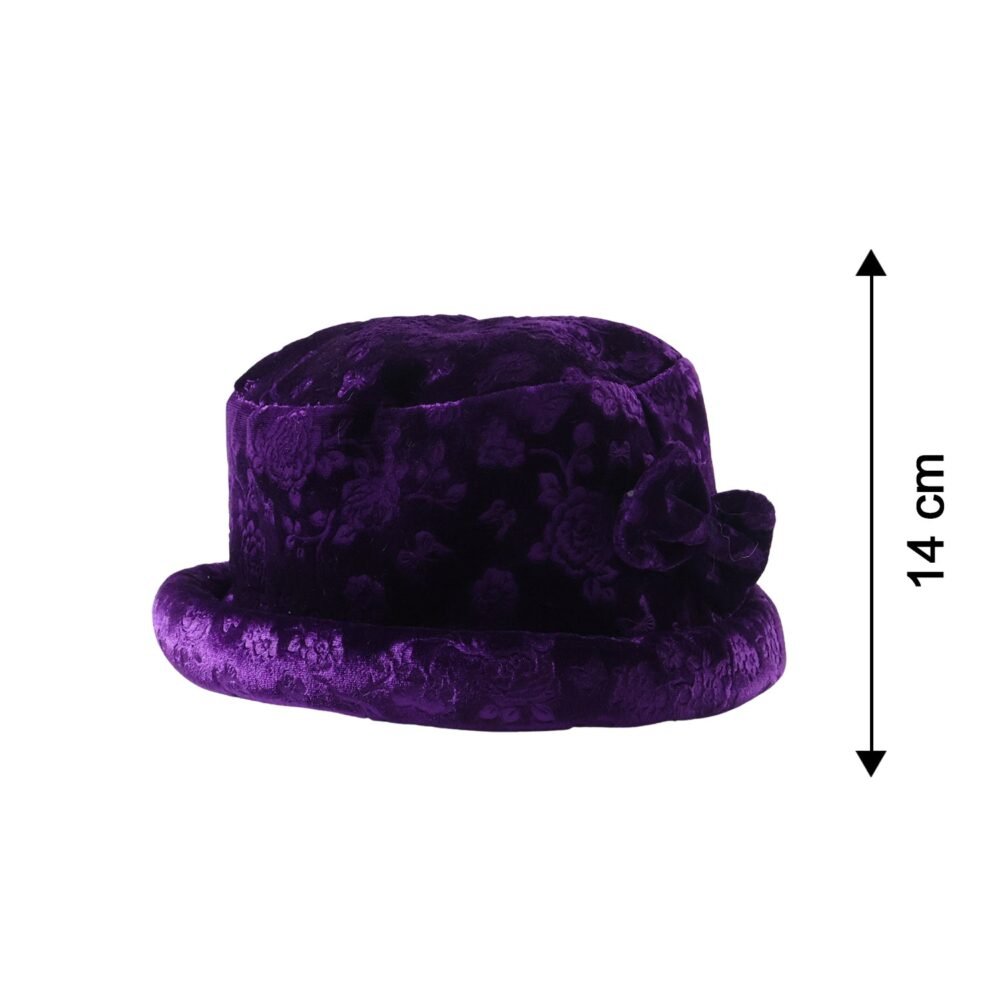 Velvet Floral Bucket Hat – Elegant Winter Accessory for Women