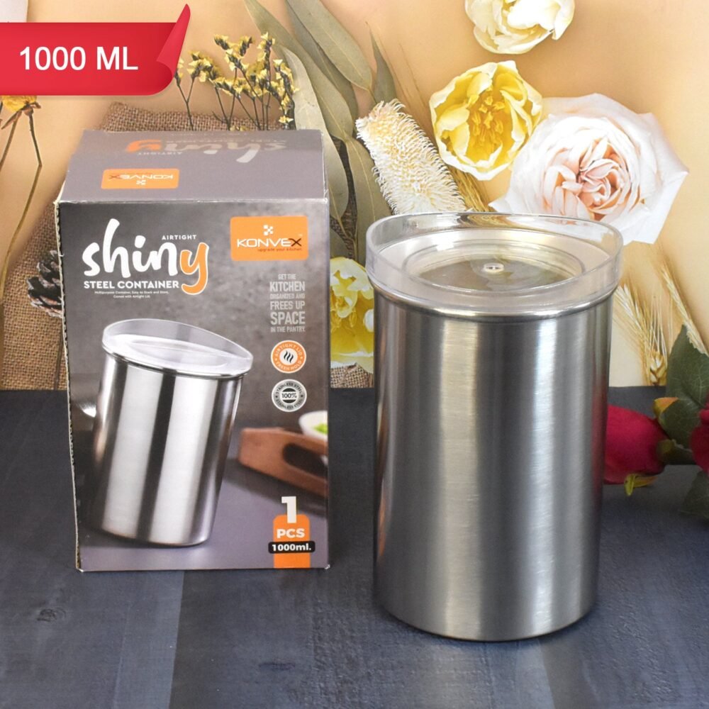 Stainless Steel Airtight Container – 1000 ML with Lid | Konvex