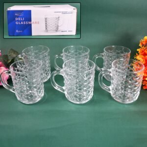 Glass Coffee Mugs – 225ml Heat-Resistant Set of 6 | Indo Glow