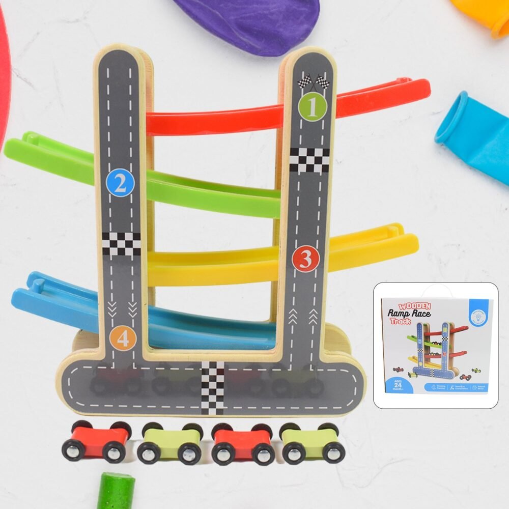 01_8b25f2d6-1243-498d-a7d5-c2cd19076fa9.jpg Wooden Race Track – 4-Level Car Ramp Set for Toddlers | Action Legion