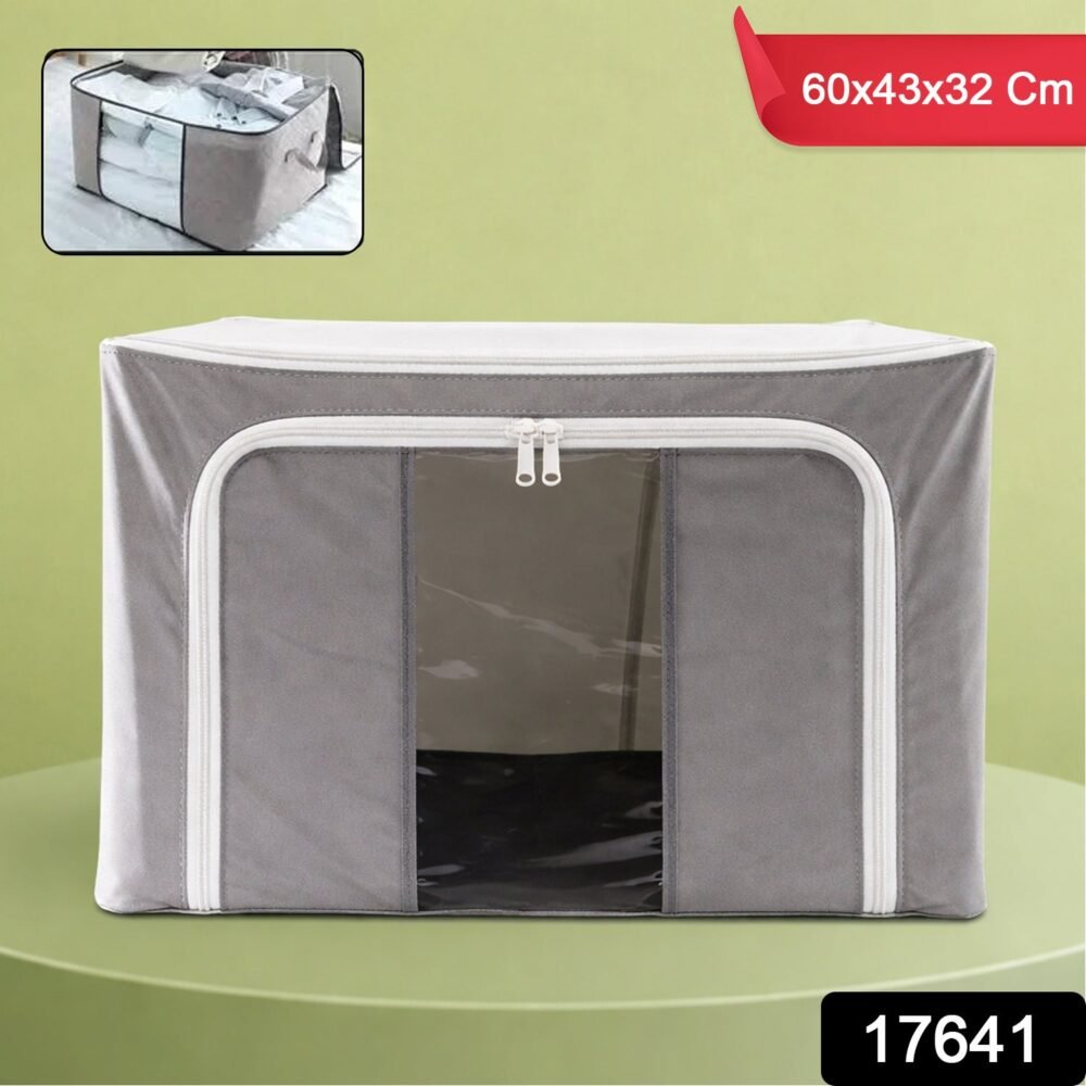 Foldable Storage Bag – 66L Steel Frame Clothes Organizer | Organivo