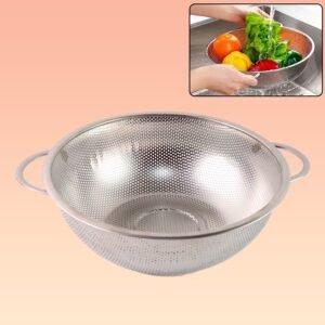 Stainless Steel Strainer Bowl – Multipurpose Kitchen Tool | Indo Glow