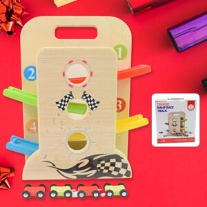 Wooden Ramp Racer – 4 Cars & Handle for Kids | Action Legion