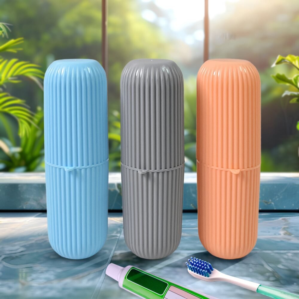 Travel Toothbrush Holder – 3 Pc Multicolor Kit | Konvex