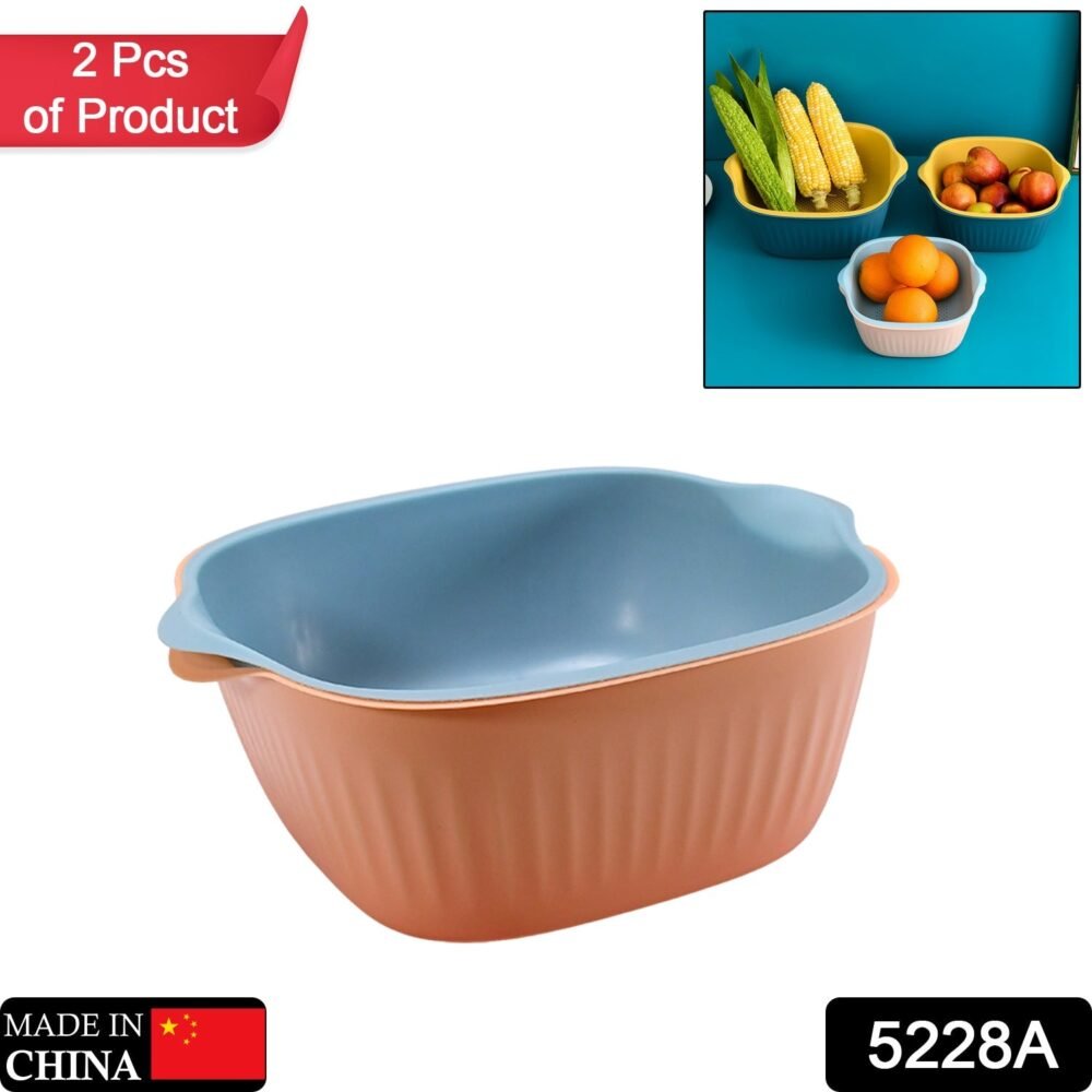 Washing Bowl & Strainer – Plastic Kitchen Basket Set | Vastate