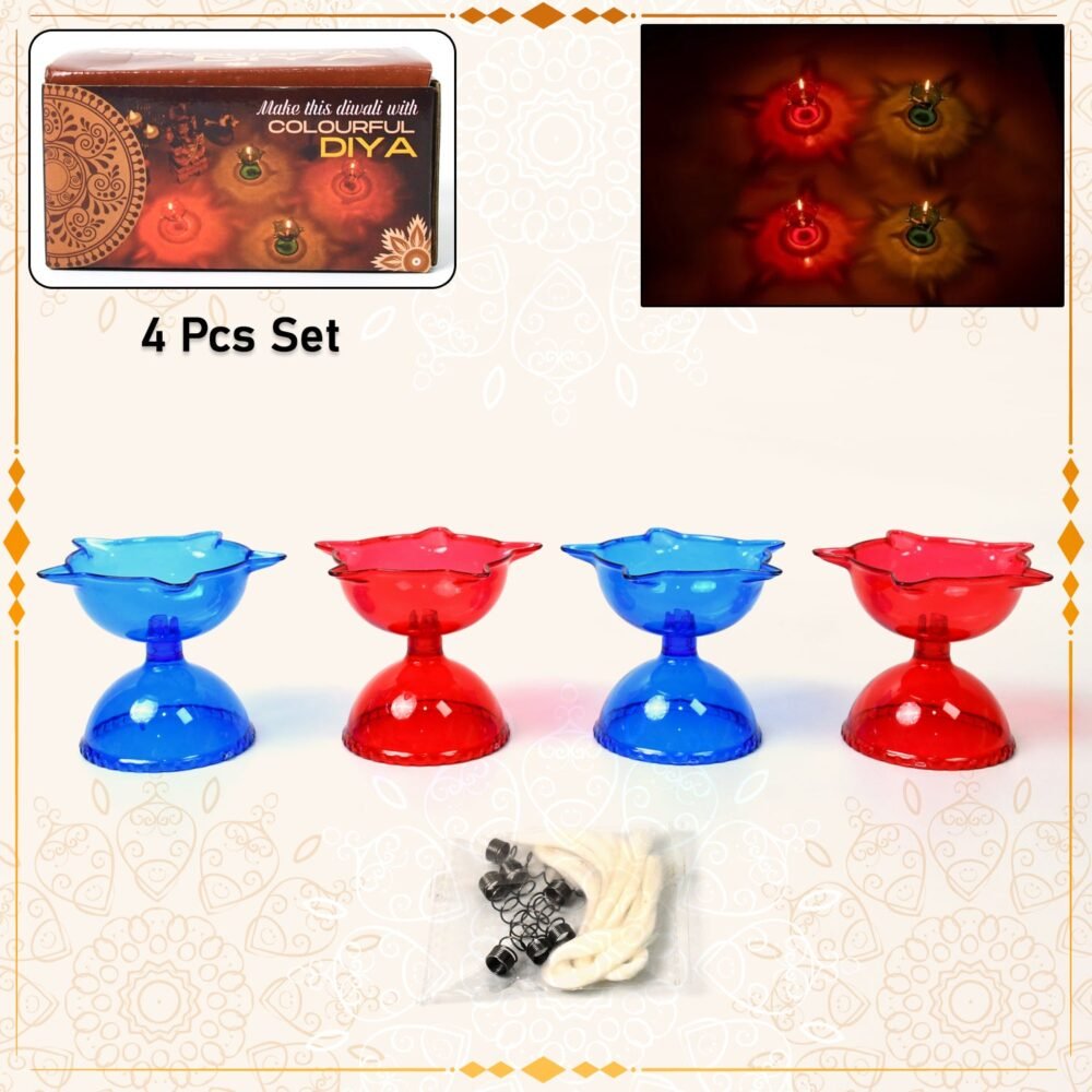 Reflection Diya Set – Multi-Shape Colourful Candle Cups | Indo Glow