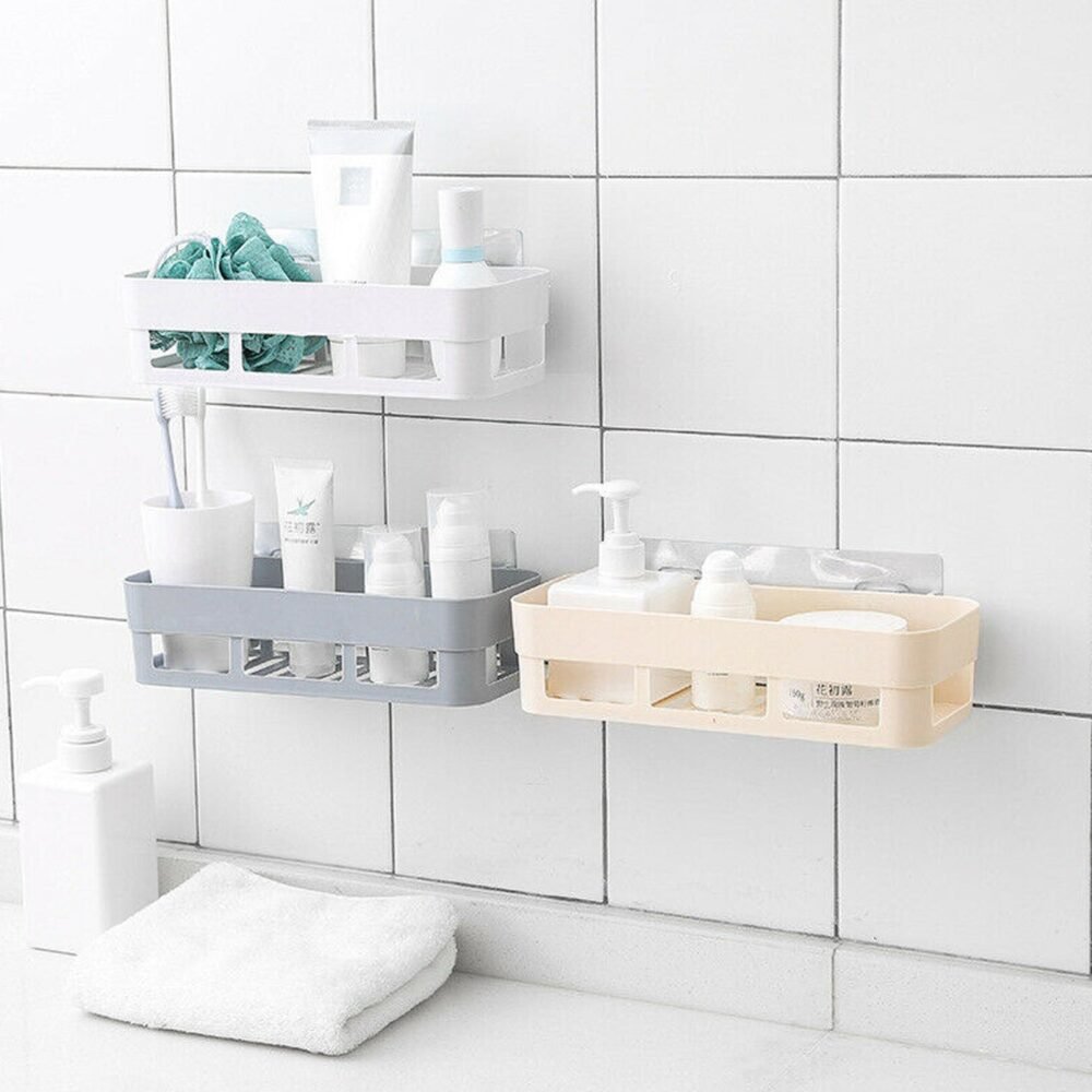 Shower Corner Caddy – Wall-Mounted Suction Shelf | Mist & Relax