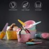 Ice Cream Bowls Set – Durable Waffle Design with Spoons | Jiaqi