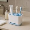 Toothbrush Holder Stand – 6-Compartment Plastic Caddy | BrushedUp