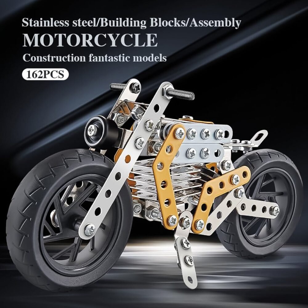 Metal Bike Building Kit – DIY STEM Construction Toy for Kids | Little Blocks