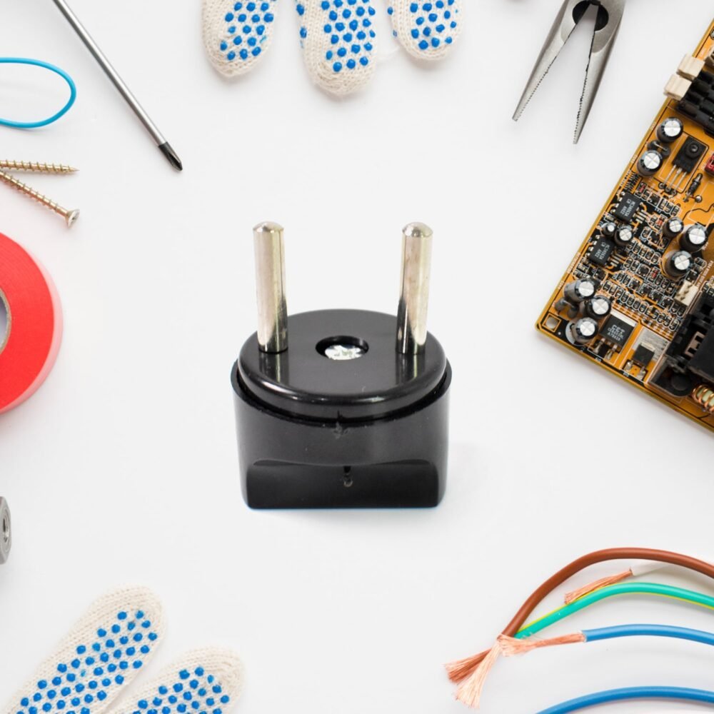 2 Pin Plug Adapter – Universal to Indian Socket Converter | Compshop