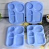 5-Compartment Food Plates – Unbreakable & Multicolor Set | Jiaqi