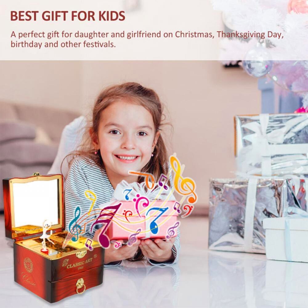Ballerina Music Box – Hand Crank Piano & Storage |
