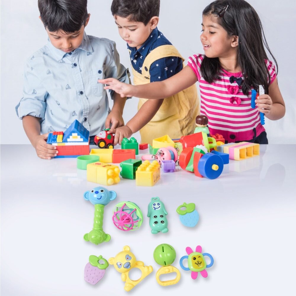 Baby Rattle & Teething Set – 8-Piece Non-Toxic | Aditi