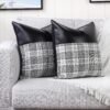 Leather & Cotton Pillow Covers – 23x22 Inch Set of 2 | Styleva
