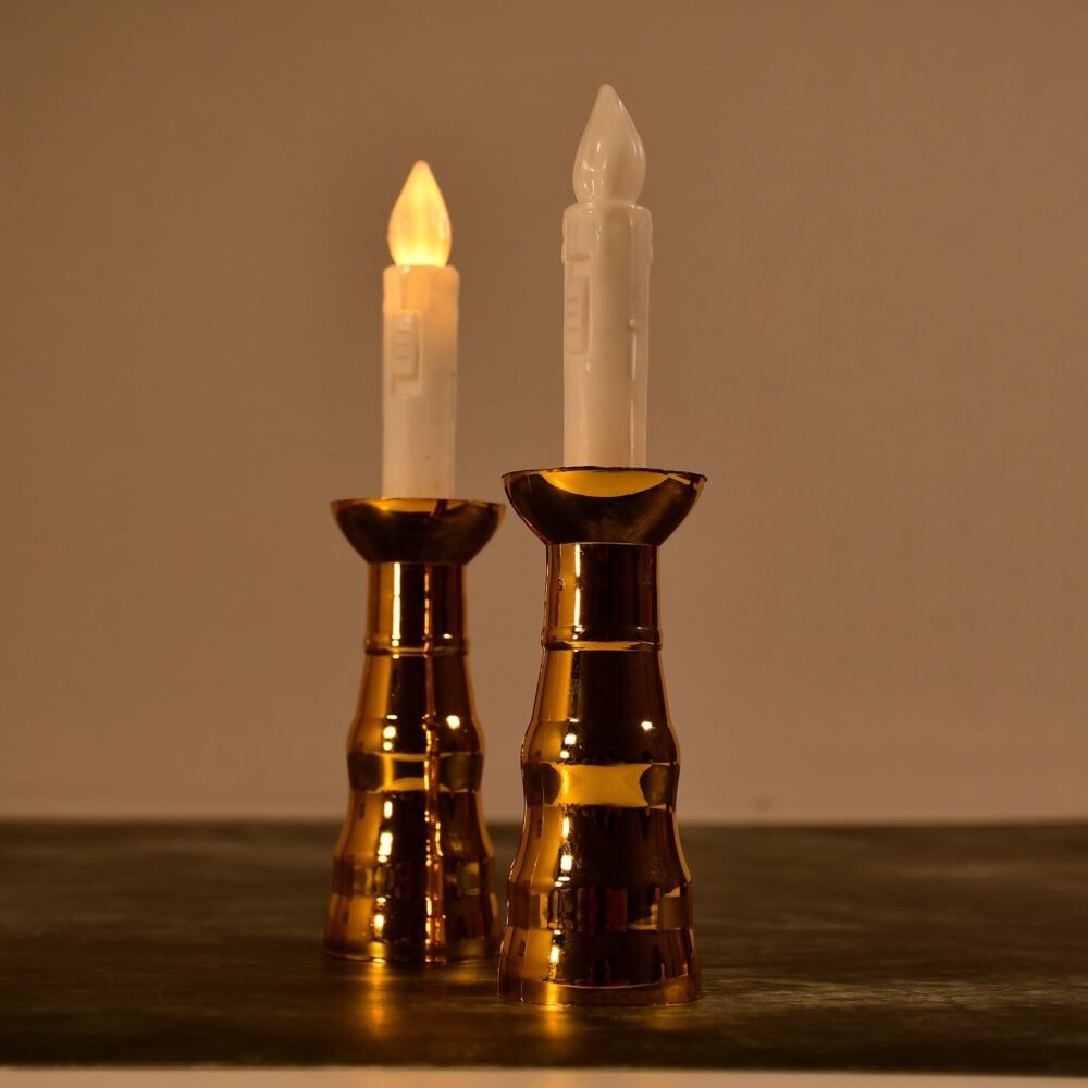Flameless LED Candle Lights – Gold Base, Suction Cups | Styleva