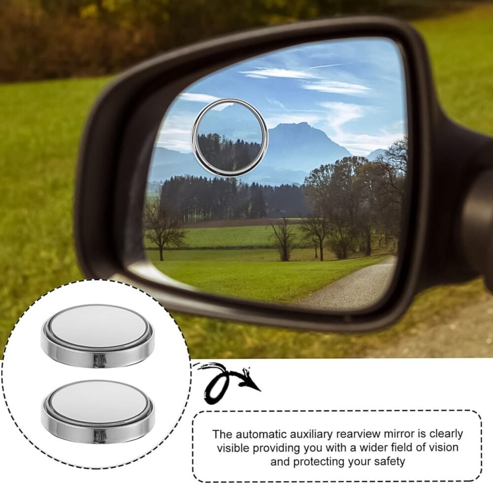 Car Blind Spot Mirror – HD Glass, 360° Adjustable (2 Pc) | Velvet Wheels