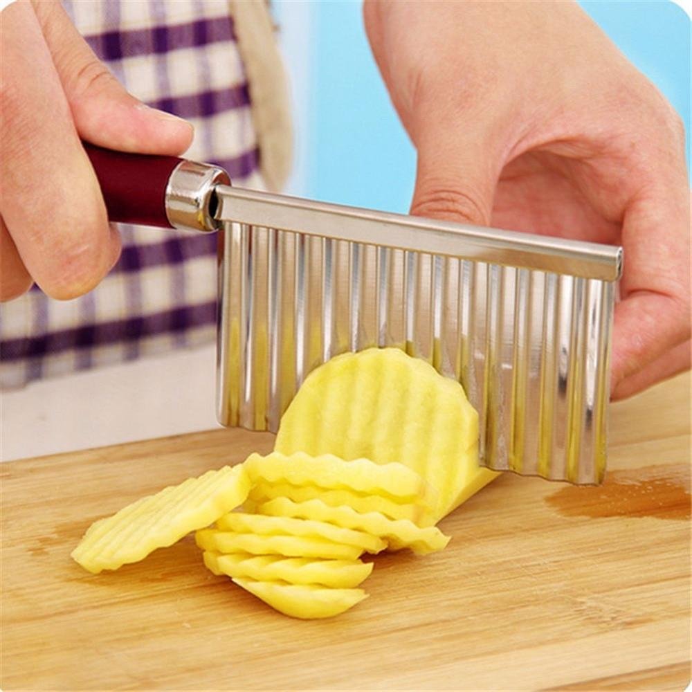 Crinkle Cutter Knife – Stainless Steel Vegetable Slicer | Quickslice