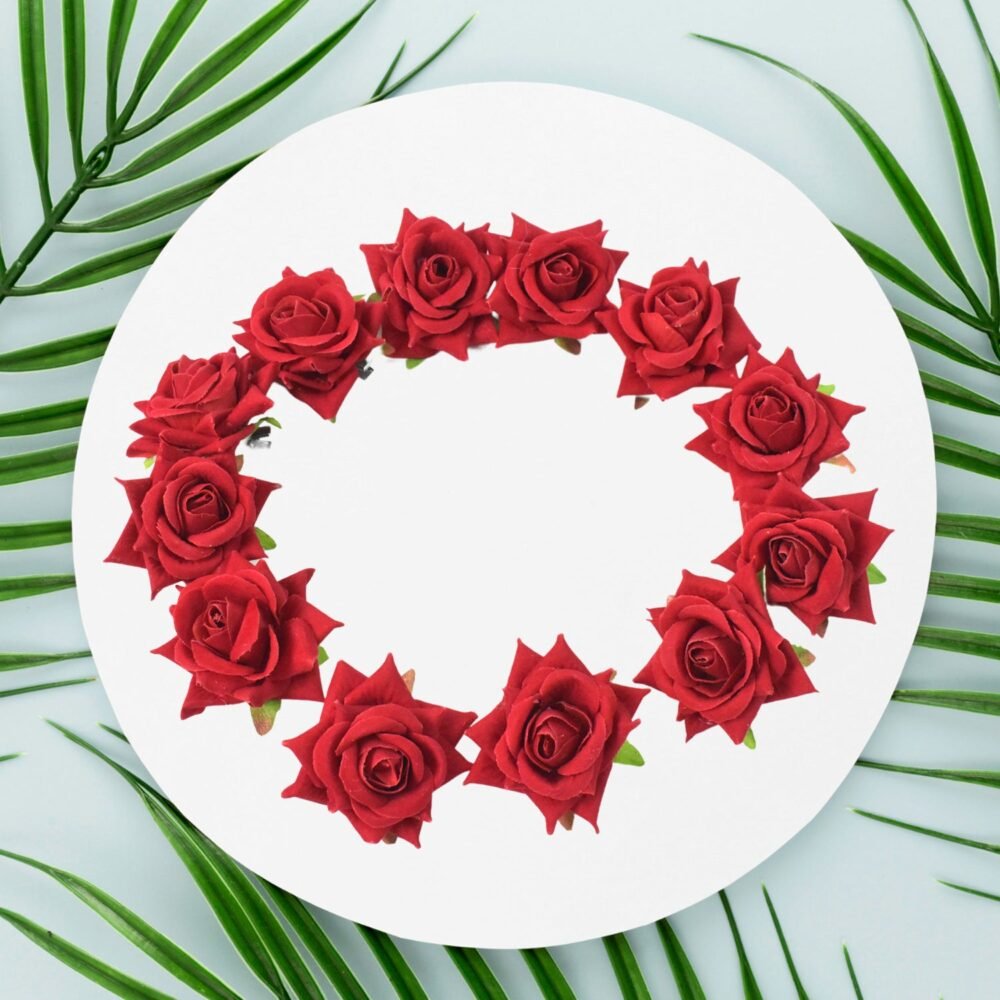 04_491b22d3-a782-4caa-baac-cc67774b8bbb.jpg Velvet Rose Hair Clip – Red Flower Design (12 Pcs) | Calm & Curl