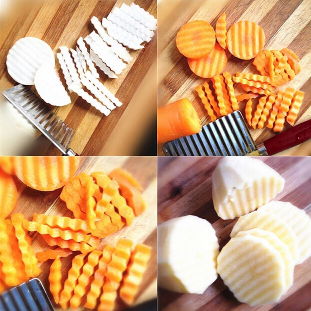 Crinkle Cutter Knife – Stainless Steel Vegetable Slicer | Quickslice