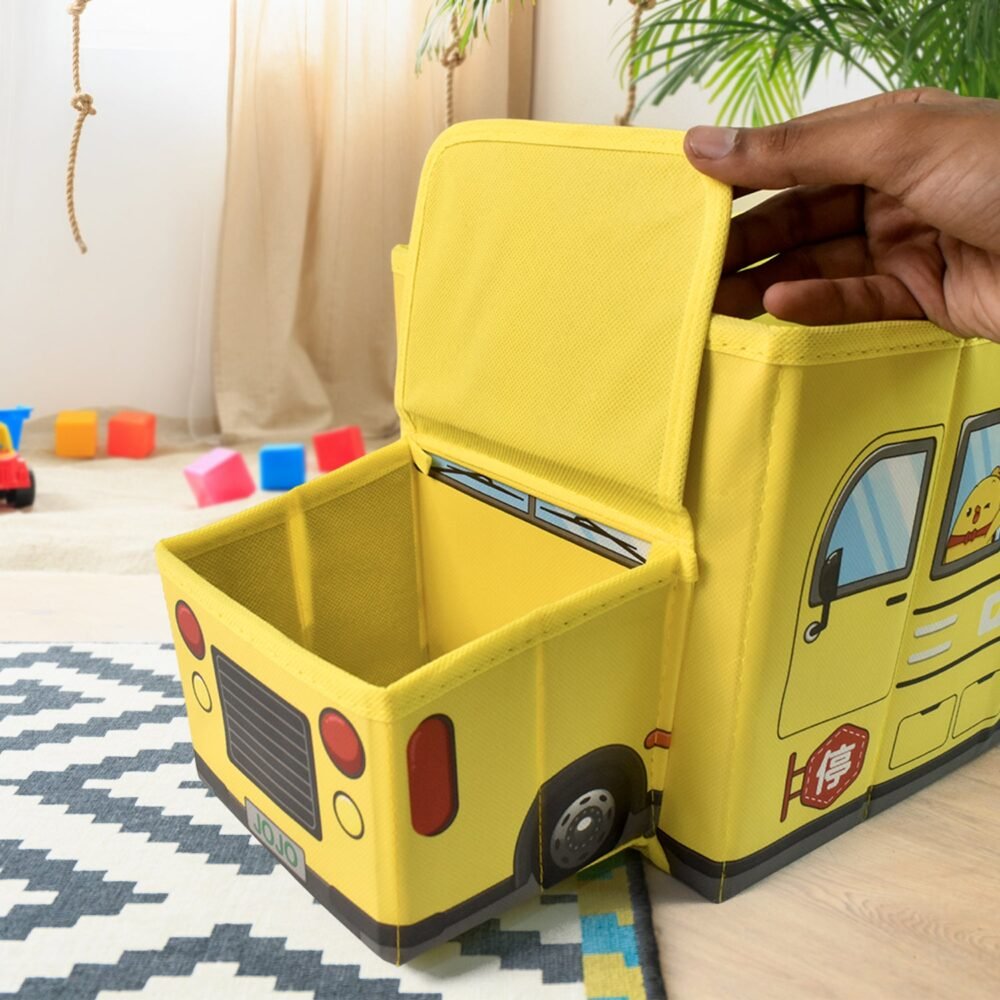 School Bus Toy Storage Box – Foldable & Portable Organizer | Dollamis