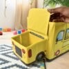 School Bus Toy Storage Box – Foldable & Portable Organizer | Dollamis