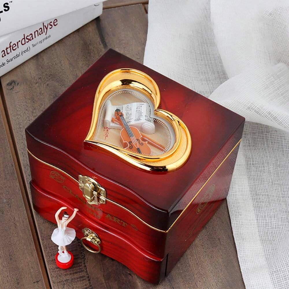 Ballerina Music Box – Hand Crank Piano & Storage |