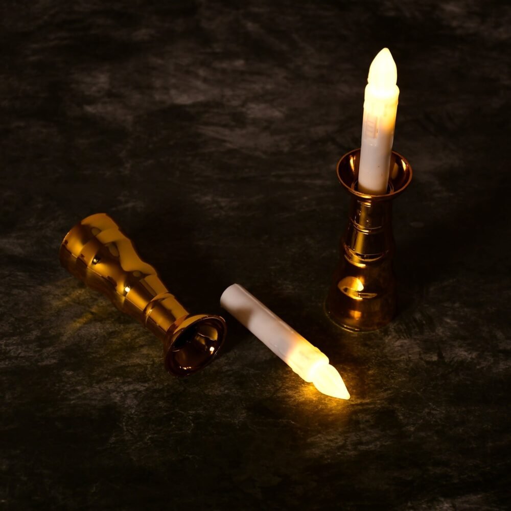 Flameless LED Candle Lights – Gold Base, Suction Cups | Styleva