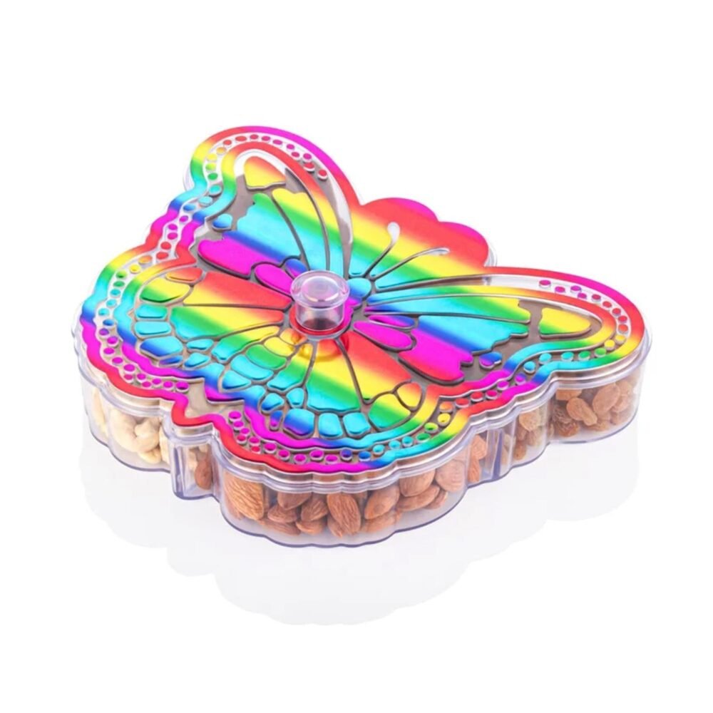 Butterfly Dry Fruit Box – 4-Compartment Storage | Tidy Table
