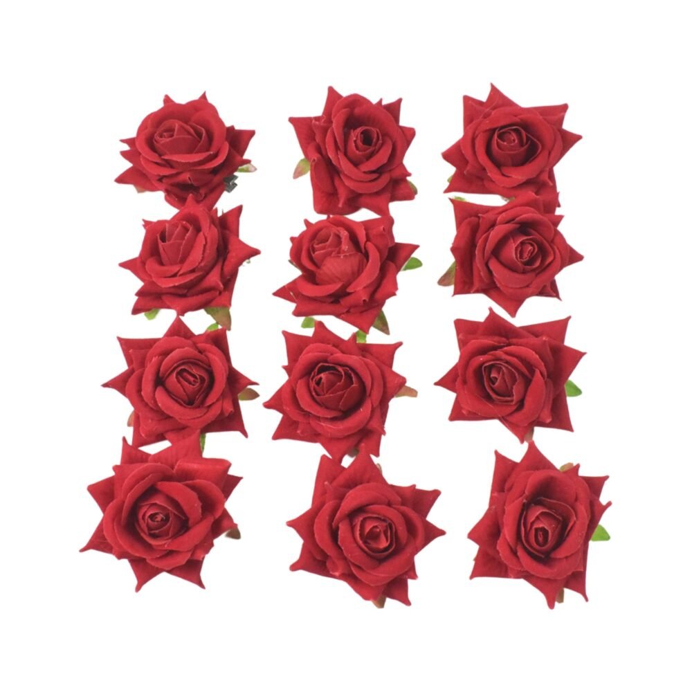 05_2d9cefbb-bcef-43de-9c16-45c1bff0ab3b.jpg Velvet Rose Hair Clip – Red Flower Design (12 Pcs) | Calm & Curl