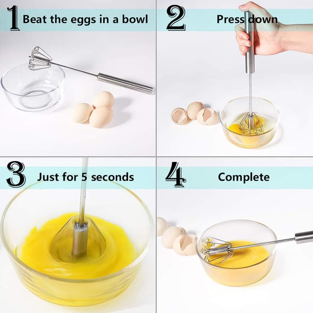 Hand Push Mixer – Stainless Steel Egg Whisk & Blender | Konvex