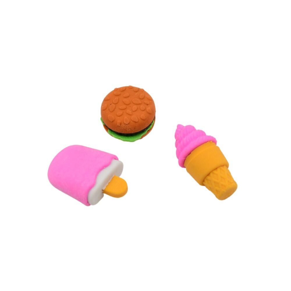 Fancy Erasers – Colourful 3 Pc Set for Kids School Supplies | Writezo