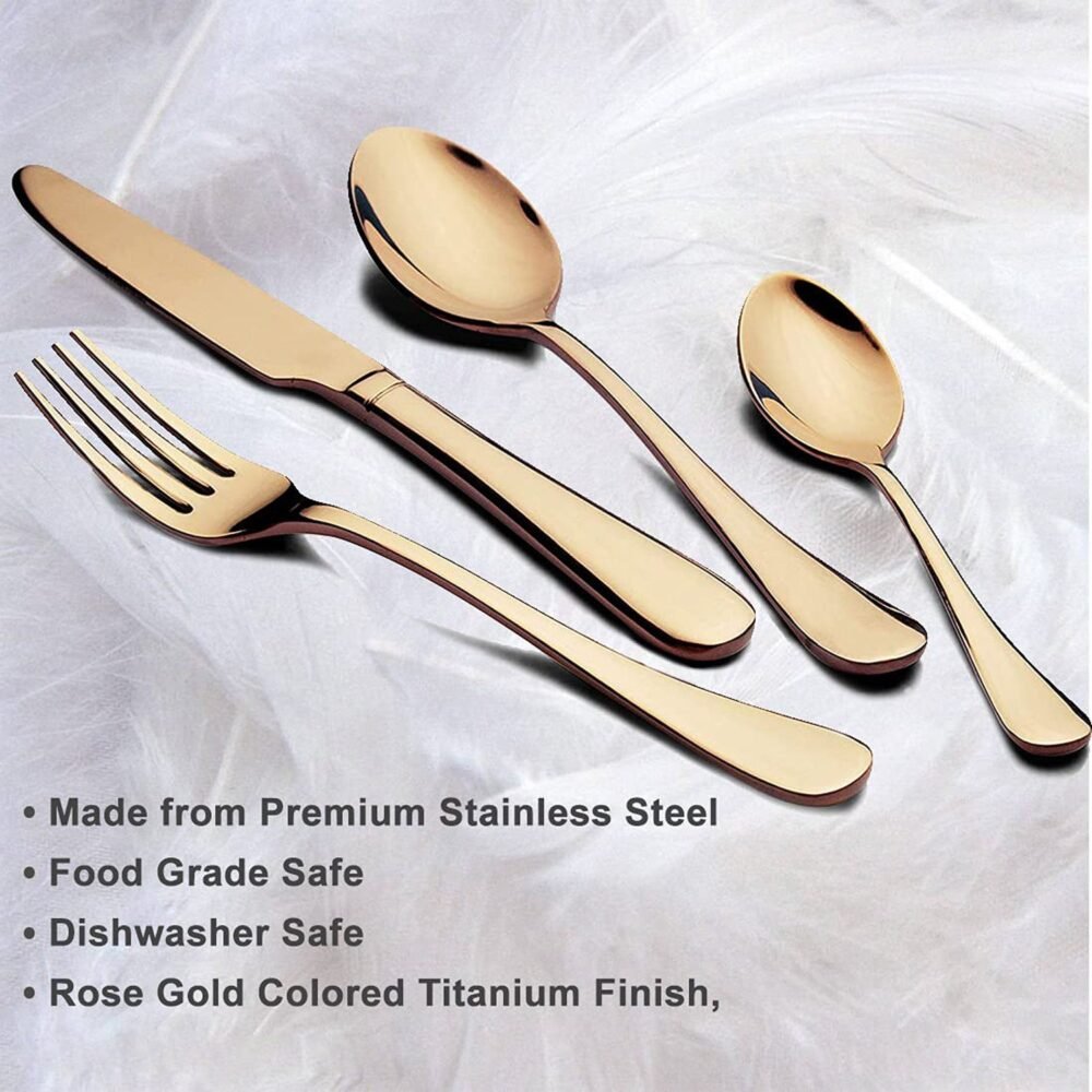 Gold Flatware Set – 24-Piece Luxury Dining | Serve Stellar