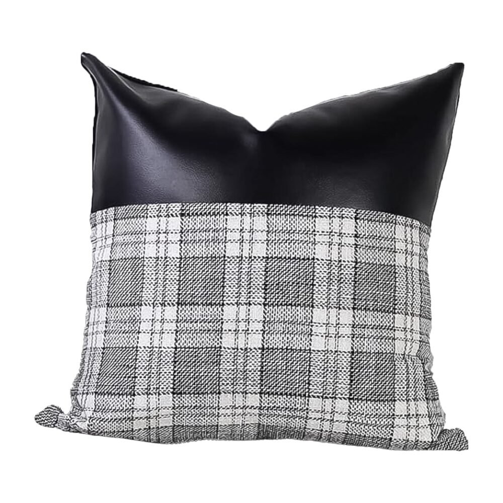 Leather & Cotton Pillow Covers – 23x22 Inch Set of 2 | Styleva