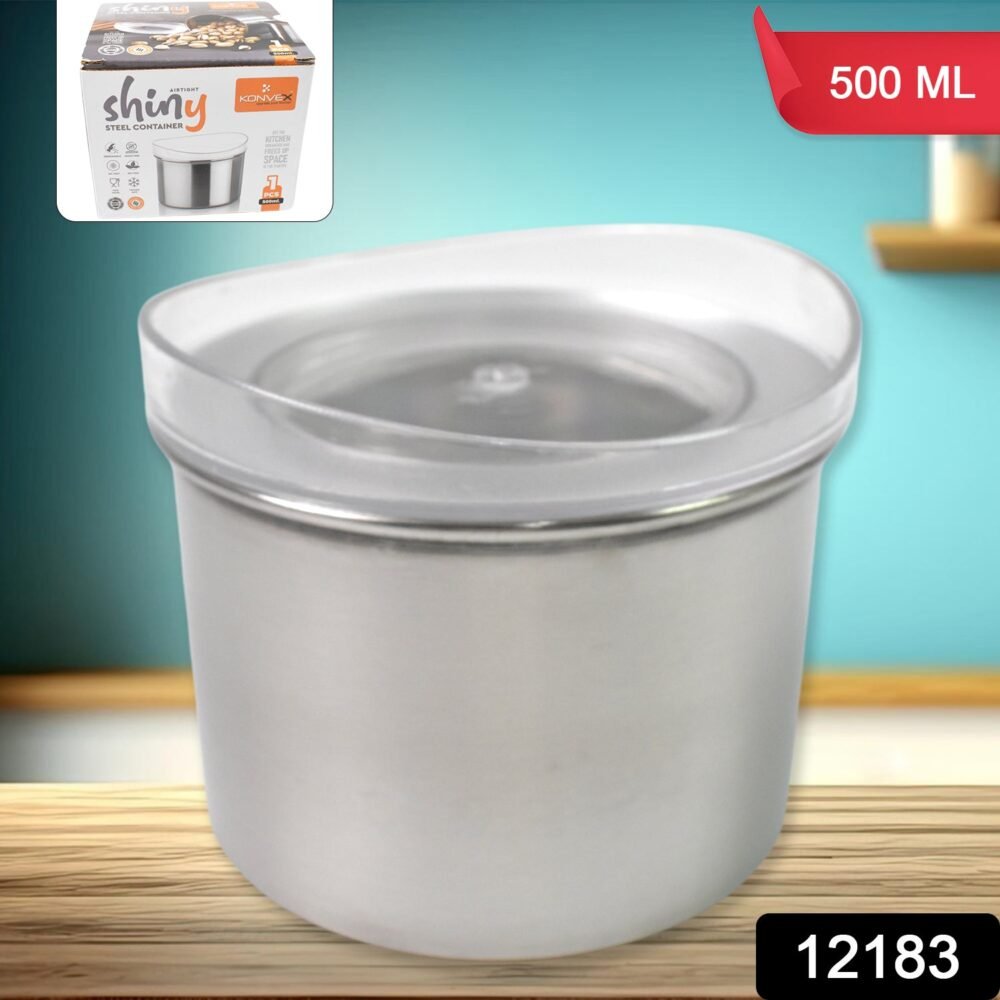 Stainless Steel Airtight Container – 500ml See-Through Lid | Konvex