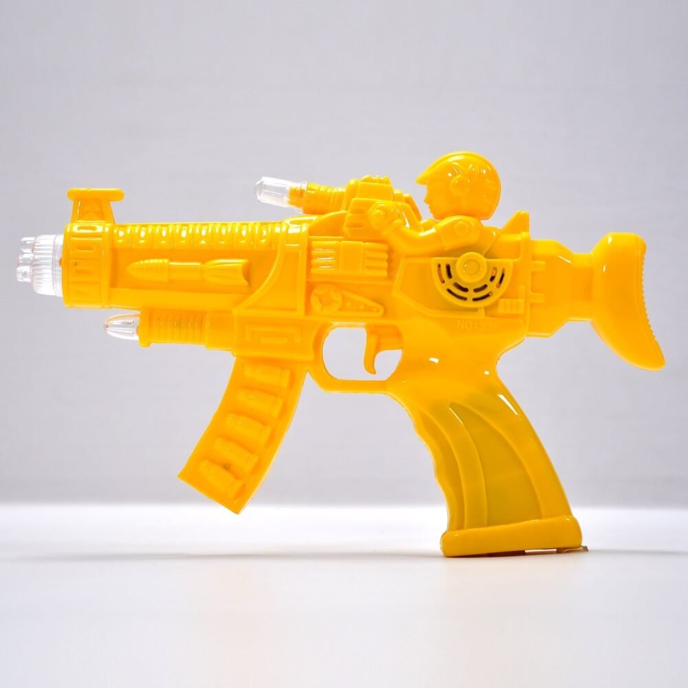 Musical Transparent Toy Gun – Rainbow Light & Gear Play | Colorful Creations