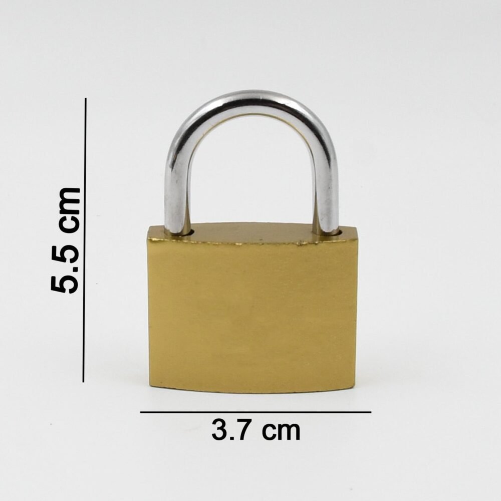Solid Padlock 38mm – Durable Brass Body, 3 Keys | Safelix