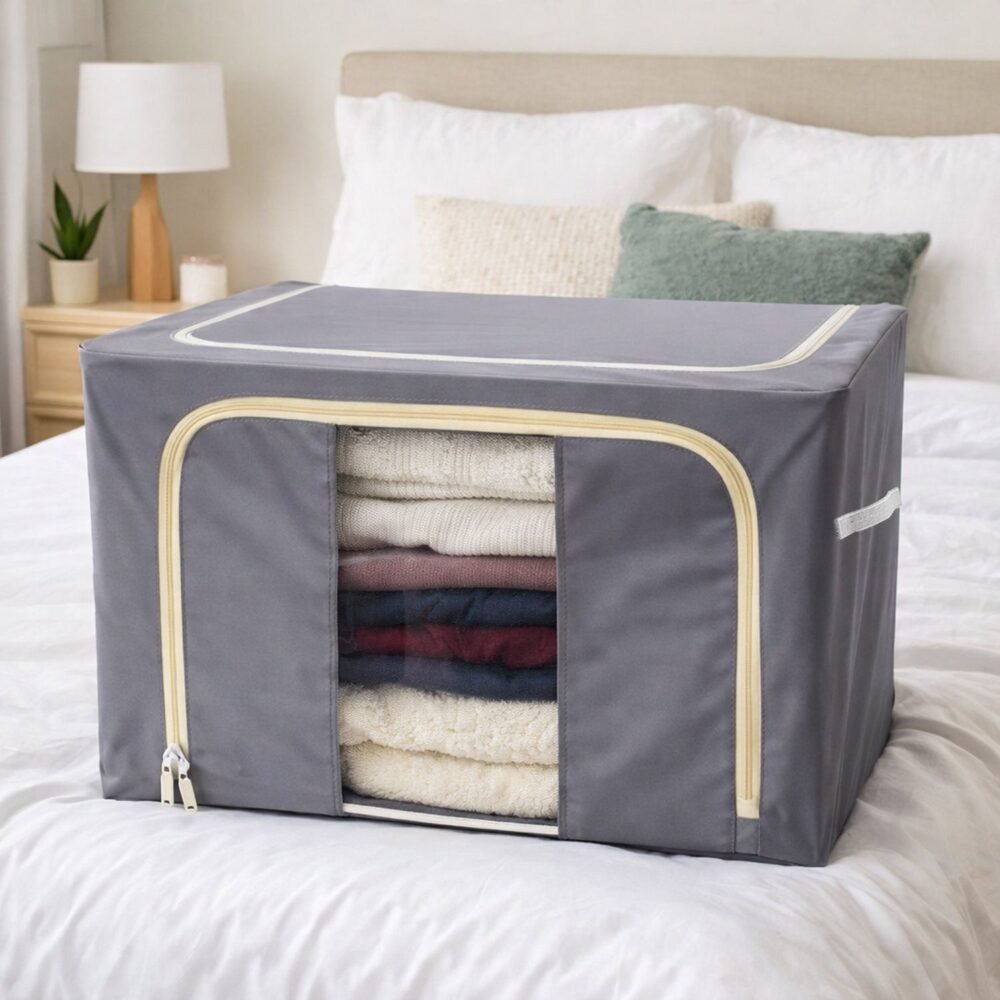 Foldable Storage Bag – 66L Steel Frame Clothes Organizer | Organivo