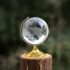 Crystal World Globe with Golden Stand for Desk Decor | Indo Glow