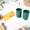 Wall Mount Toothbrush Holder – 2 Cups, Self-Adhesive | BrushedUp