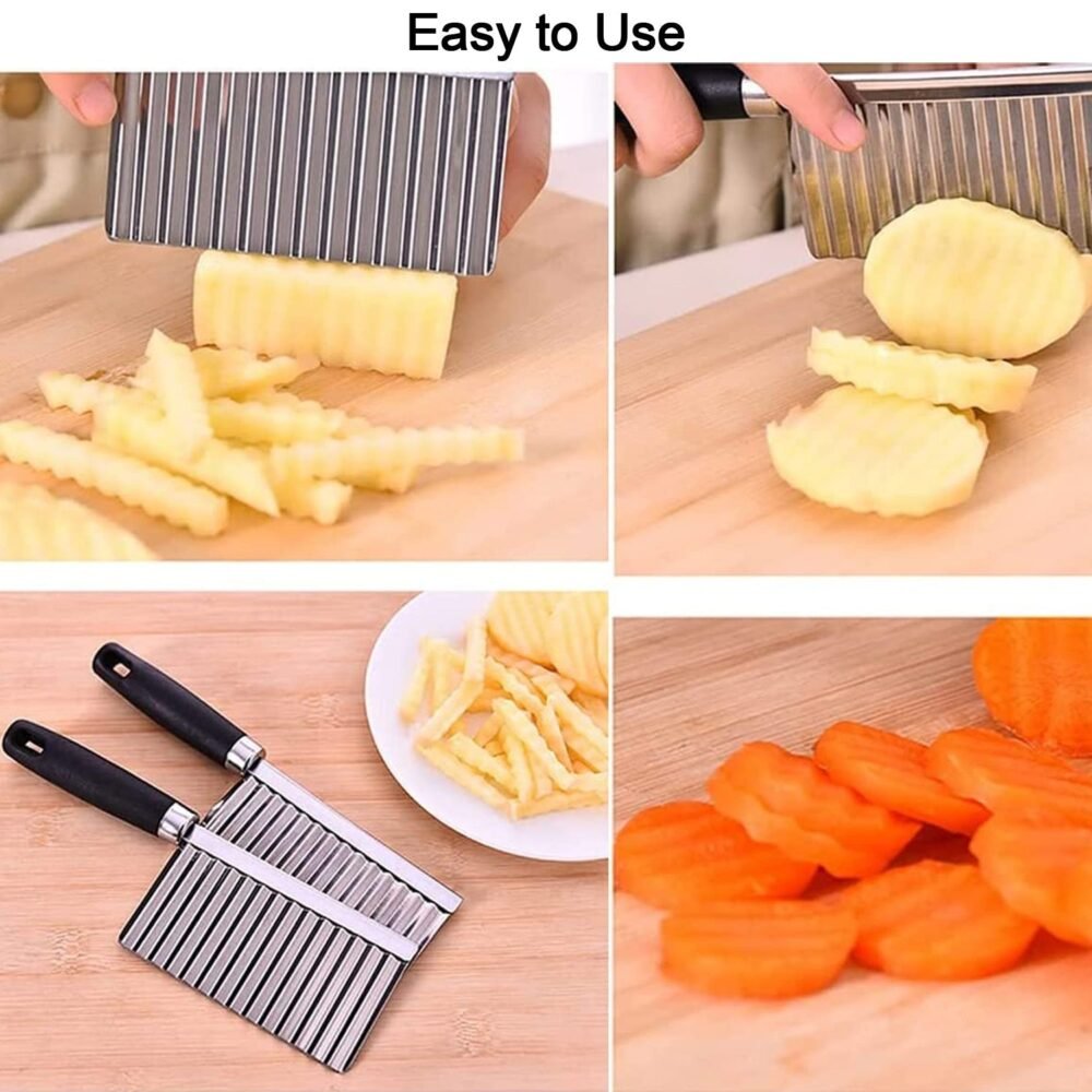 Crinkle Cutter Knife – Stainless Steel Vegetable Slicer | Quickslice