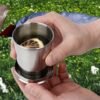 Folding Camping Cup – Stainless Steel Portable with Keychain | hydrozilla