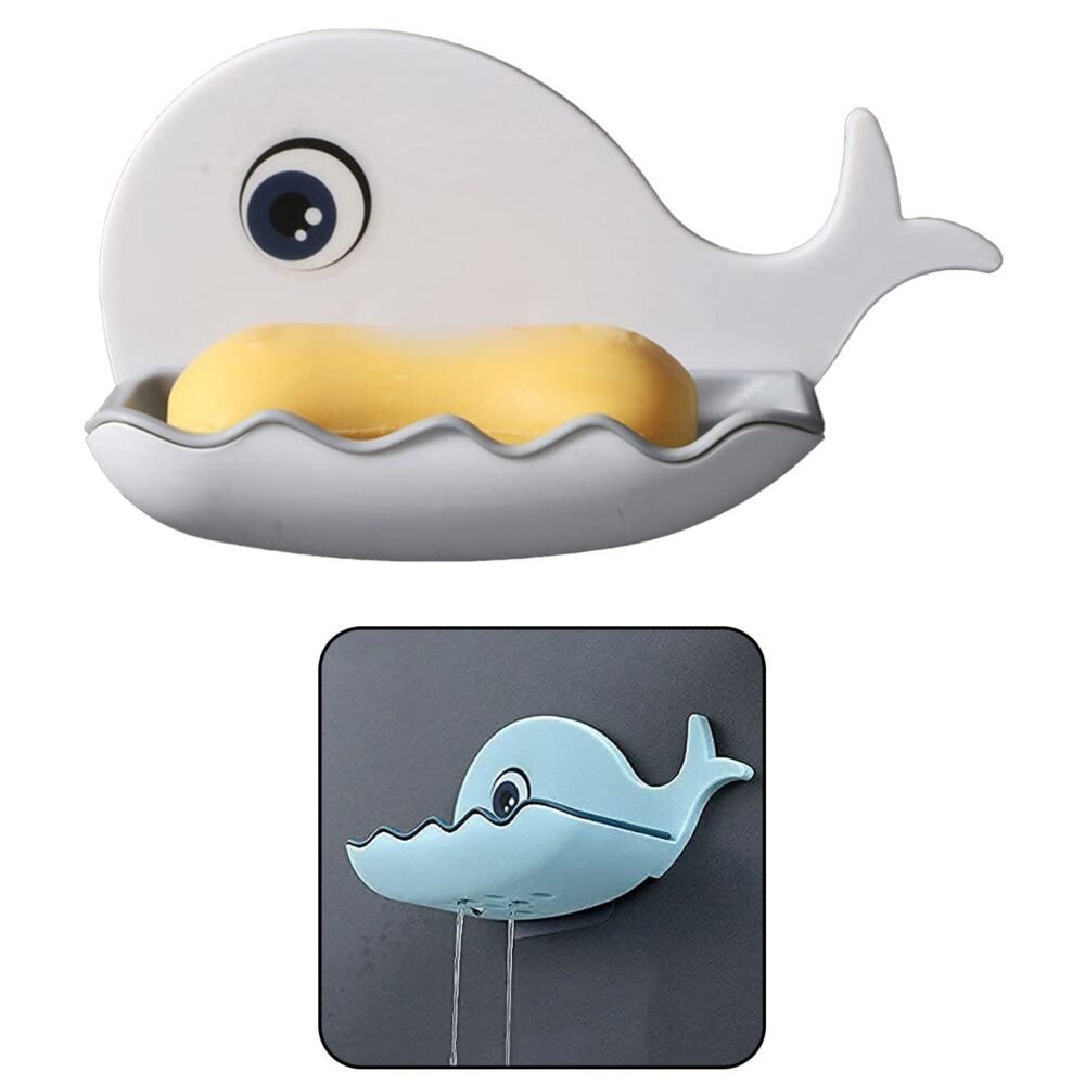 Wall Mounted Soap Holder – Fish Shape Double Layer Adhesive | VelvetBubbles