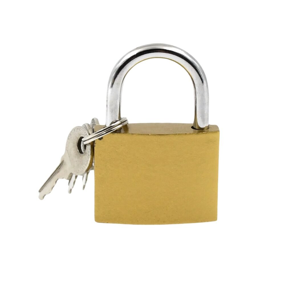 Solid Padlock 38mm – Durable Brass Body, 3 Keys | Safelix
