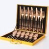 Gold Flatware Set – 24-Piece Luxury Dining | Serve Stellar