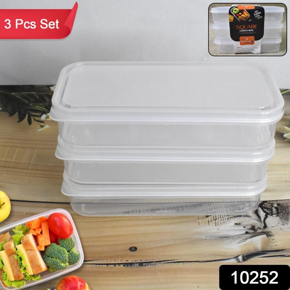 116_1ddd7439-49f1-4dfe-8ea3-ba9aa16b90ab.jpg Plastic Lunch Box Set – 3-Piece Square Storage | Konvex