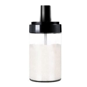Glass Spice Jar – Attached Spoon & Leakproof Lid | Tidy Table